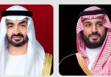 ولي العهد يهنئ الشيخ محمد بن زايد وشعب الإمارات بمناسبة انتخابه رئيساً لدولة الإمارات العربية المتحدة