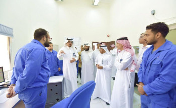 بالصور ….آل الشيخ مبارك في زيارة تفقدية لمرافق محطة ضخ المياه المجددة بالخبر