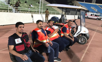 الهلال الأحمر بمنطقة القصيم يشارك في مباراة الرائد والتعاون ببريدة بالخدمات الإسعافية والتوعية بنشر تطبيق اسعفني