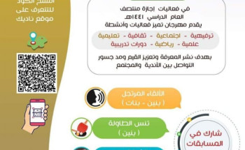 إنطلاق مهرجان” تميز” لأندية الحي الترفيهية والتعليمية الأحد القادم