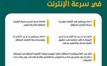 المملكة تقفز إلى المرتبة العاشرة عالميا في سرعة الإنترنت