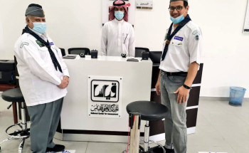 رواد كشافة محافظة المجمعة يساهمون مع جامعة المجمعة بالفرز الحراري للطلاب المتقدمين للاختبارات