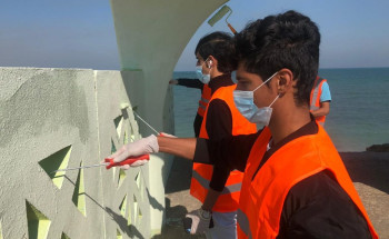 محافظ الخفجي يدشن مبادرة(ألوان وأشكال)بالواجهة البحرية 