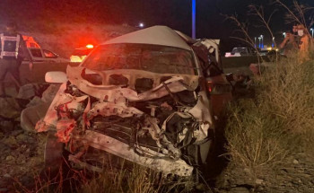 حالة وفاة و4 إصابات في حادث تصادم على طريق العقيق بالباحة