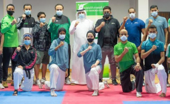 رئيس اتحاد التايكوندو يزور معسكر المنتخب ويشحذ همم اللاعبين