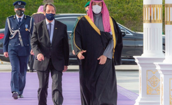 ولي العهد يستقبل رئيس جمهورية قبرص ويعقدان جلسة مباحثات رسمية