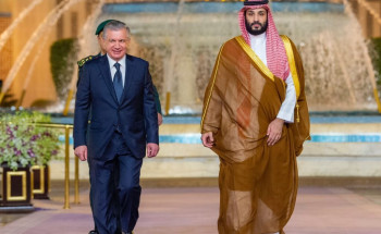 ولي العهد يستقبل رئيس أوزبكستان ويجرى له المراسم الرسمية