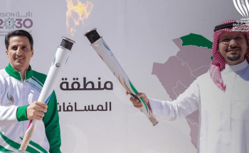 أمير منطقة الحدود الشمالية بالنيابة يتسلّم شعلة دورة الألعاب السعودية 2022