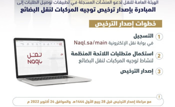 “هيئة النقل” تدعو تطبيقات توصيل الطلبات إلى المبادرة بإصدار ترخيص توجيه المركبات لنقل البضائع