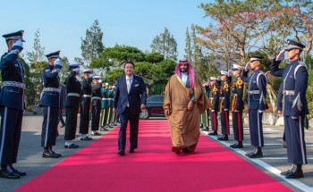 ولي العهد يلتقي رئيس جمهورية كوريا ويعقدان جلسة مباحثات رسمية