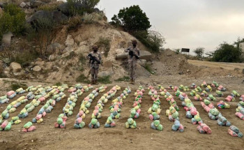 حرس الحدود يحبط محاولات تهريب(18.2)طناً من القات المخدر وأكثر من(1.5)طن من مادة الحشيش المخدر