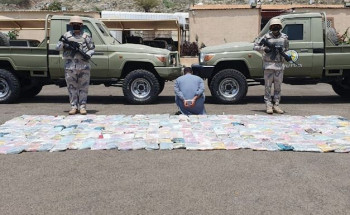 حرس الحدود : إحباط محاولات تهريب 43.2 طن من القات المخدر و1.213 طنًا من مادة الحشيش المخدر