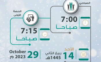مدير تعليم الخرج يعتمد مواعيد الدوام الشتوي للمدارس