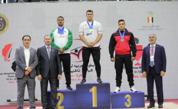 اخضر الاثقال أبطال ناشئي العرب لرفع الاثقال ووصيفاً للشباب والكبار برصيد 106 ميدالية
