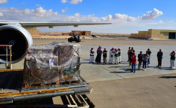 وصول الطائرة الإغاثية السعودية السابعة لإغاثة الشعب الفلسطيني في قطاع غزة