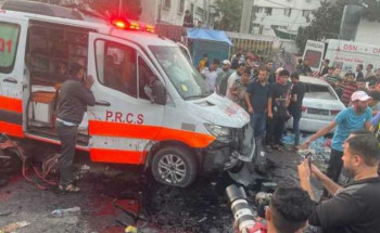 طائرات الاحتلال الإسرائيلي تقصف مدخل مستشفى النصر للأطفال في غزة