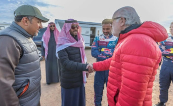 نائب أمير منطقة حائل يزور مخيم المبيت لرالي داكار السعودية ٢٠٢٤‏