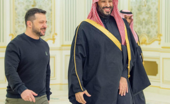 سمو ولي العهد يستقبل رئيس جمهورية أوكرانيا