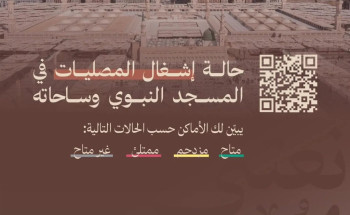 “حالة إشغال المصليات” تقنية حديثة ضمن الخدمات في المسجد النبوي