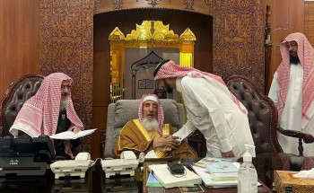 مفتي عام المملكة يستقبل منسوبي الرئاسة وأصحاب الفضيلة