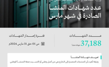 وزارة الصناعة والثروة المعدنية تصدر أكثر من 37 ألف “شهادة منشأ” في شهر مارس الماضي