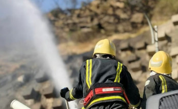 “مدني الباحة” يواصل مكافحة حريق اندلع في أشجار وأعشاب