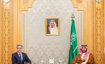 سمو ولي العهد يستقبل وزير الخارجية الأمريكي