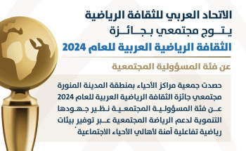مجتمعي تفوز بجائزة الثقافة الرياضية العربية لعام 2024م