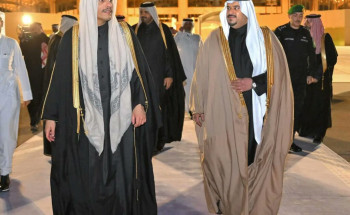 رئيس مجلس الوزراء وزير الخارجية بدولة قطر يغادر الرياض وفي مقدمة مودعيه نائب أمير المنطقة
