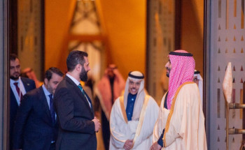 سمو ولي العهد يستقبل رئيس الجمهورية العربية السورية