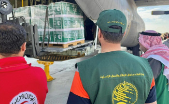 وصول الطائرة الإغاثية السعودية الـ 56 لمساعدة الشعب الفلسطيني في قطاع غزة