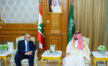 سمو ولي العهد يستقبل رئيس مجلس الوزراء بالجمهورية اللبنانية