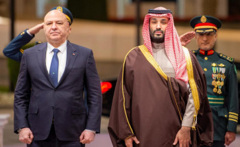 ولي العهد يستقبل فخامة رئيس الجمهورية اللبنانية ويعقدان جلسة مباحثات رسمية