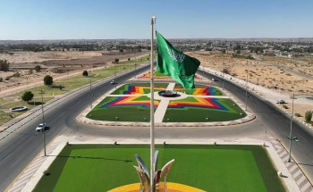 يوم العلم.. شوارع الجوف تتوشح بـ10200 راية خضراء