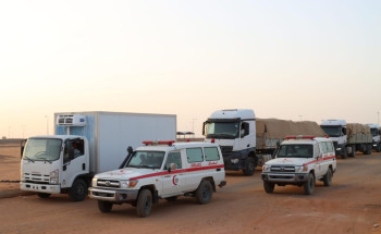 قيادة القوات المشتركة تواصل تسيير القوافل المحملة بالأدوية والمستلزمات الطبية للأشقاء في اليمن