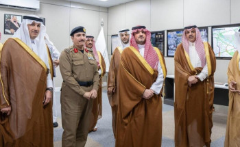 الأمير عبدالعزيز بن سعود يزور مقر المركز العام للنقل التابع للهيئة الملكية لمدينة مكة المكرمة والمشاعر المقدسة في مشعر عرفة