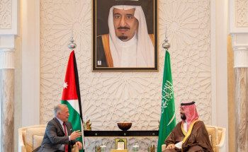 سمو ولي العهد يستقبل في قصر نيوم ملك الأردن ويستعرضان العلاقات الأخوية
