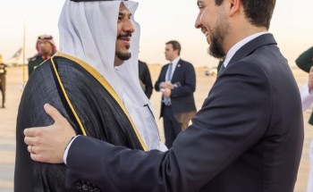 ولي عهد الأردن يصل إلى الرياض وفي مقدمة مستقبليه نائب أمير المنطقة