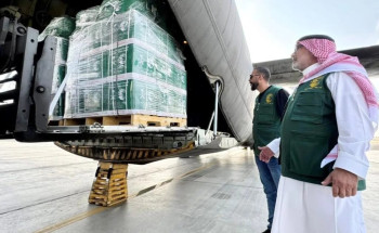 وصول الطائرة الإغاثية السعودية الـ72 لإغاثة الشعب الفلسطيني في قطاع غزة التي يسيّرها مركز الملك سلمان للإغاثة