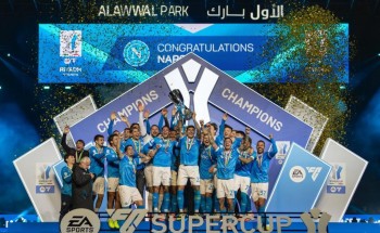 نابولي يفوز على بولونيا بهدفين ويتوج بطلاً لكأس السوبر الإيطالي للمرة الثالثة في تاريخه