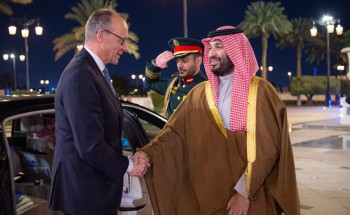 سمو ولي العهد يستقبل المستشار الاتحادي لجمهورية ألمانيا الاتحادية ويعقدان جلسة مباحثات رسمية