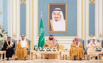 سمو ولي العهد يستقبل المهنئين بشهر رمضان المبارك