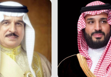 سمو ولي العهد يبعث برقية شكر لملك مملكة البحرين إثر مغادرته المنامة