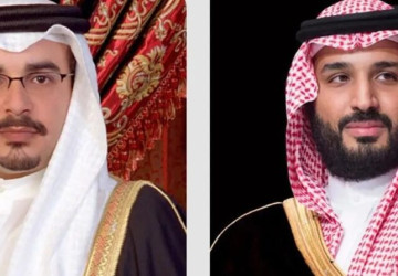 سمو ولي العهد يبعث برقية شكر لسمو ولي عهد مملكة البحرين إثر مغادرته المنامة