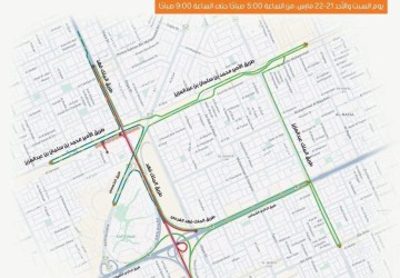 إغلاق مؤقت لطريق الملك فهد بالرياض لتنفيذ أعمال ضمن مشروع المسار الرياضي