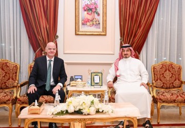 المسحل يلتقي برئيس الاتحاد الدولي لتعزيز التعاون بين الاتحادين