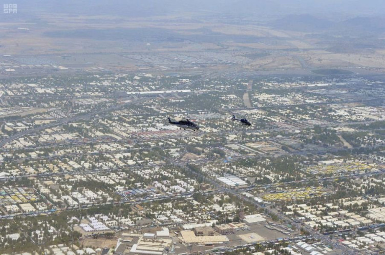 طيران الأمن يُسخر إمكاناته لخدمة ضيوف الرحمن بمشعر عرفات