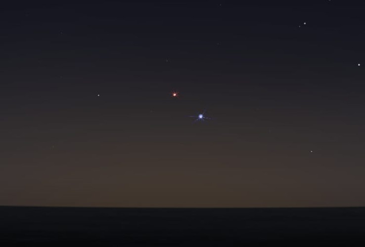 المريخ والسماك الأعزل… فجرا غدا الخميس