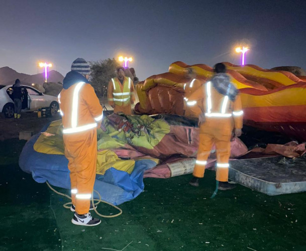 إزالة ألعاب هوائية ونطاطات عشوائية ومخالفة من ٢٠ موقعًا بشرق الطائف