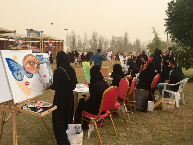 “الثقافة والفنون ” تنفذ فعالية ( الرسم في الهواء الطلق) بجواثا بالأحساء